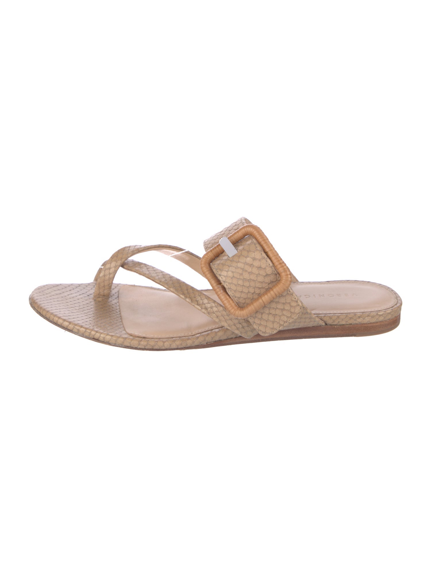 Veronica Beard Leather Animal Print Slides