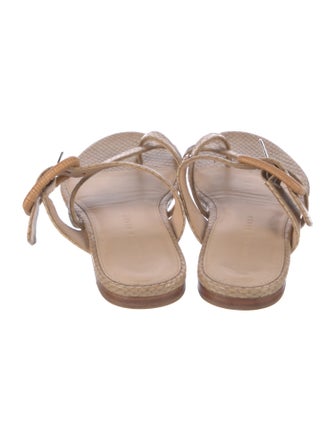 Veronica Beard Leather Animal Print Slides