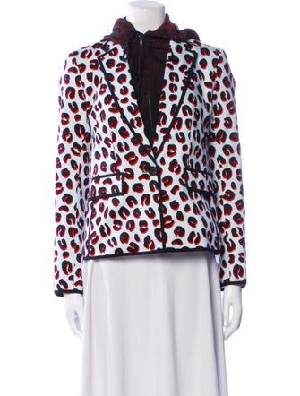 Veronica Beard Wool Animal Print Blazer
