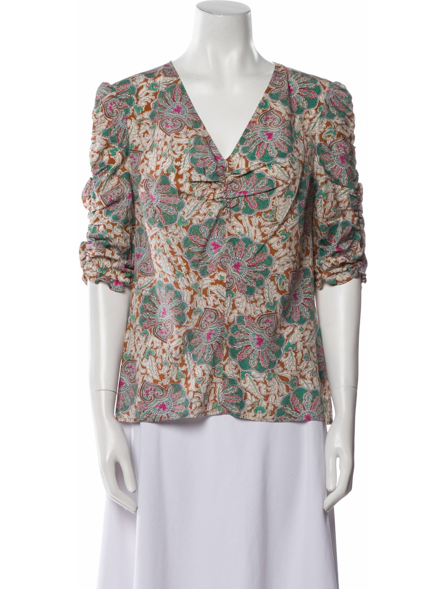 Veronica Beard Silk Floral Print Blouse