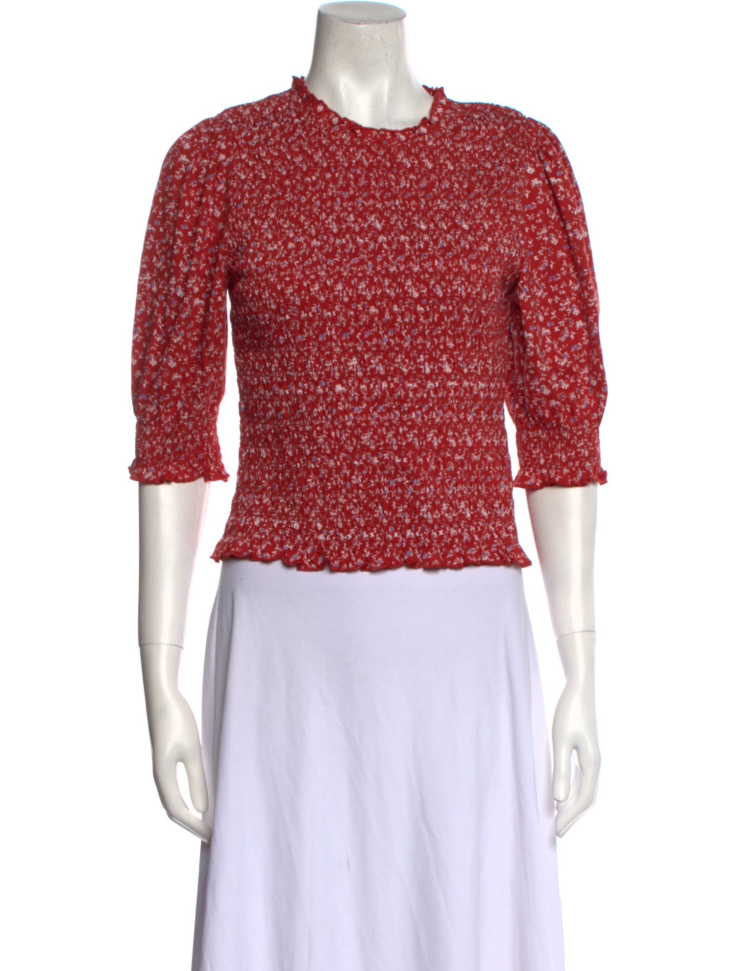 Veronica Beard Crew Neck Three-Quarter Sleeve Crop Top w/ Tags