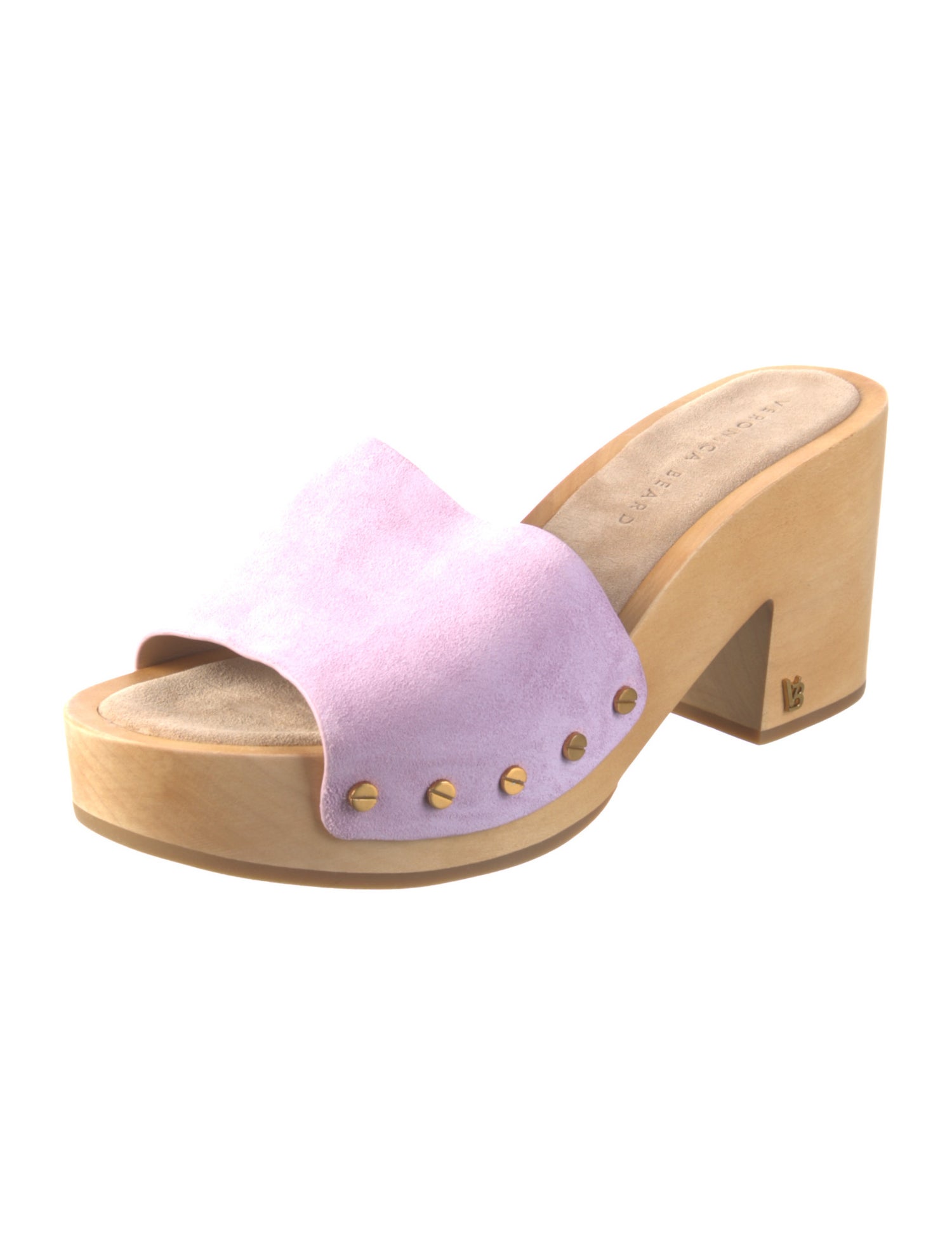 Veronica Beard Suede Studded Accents Slides