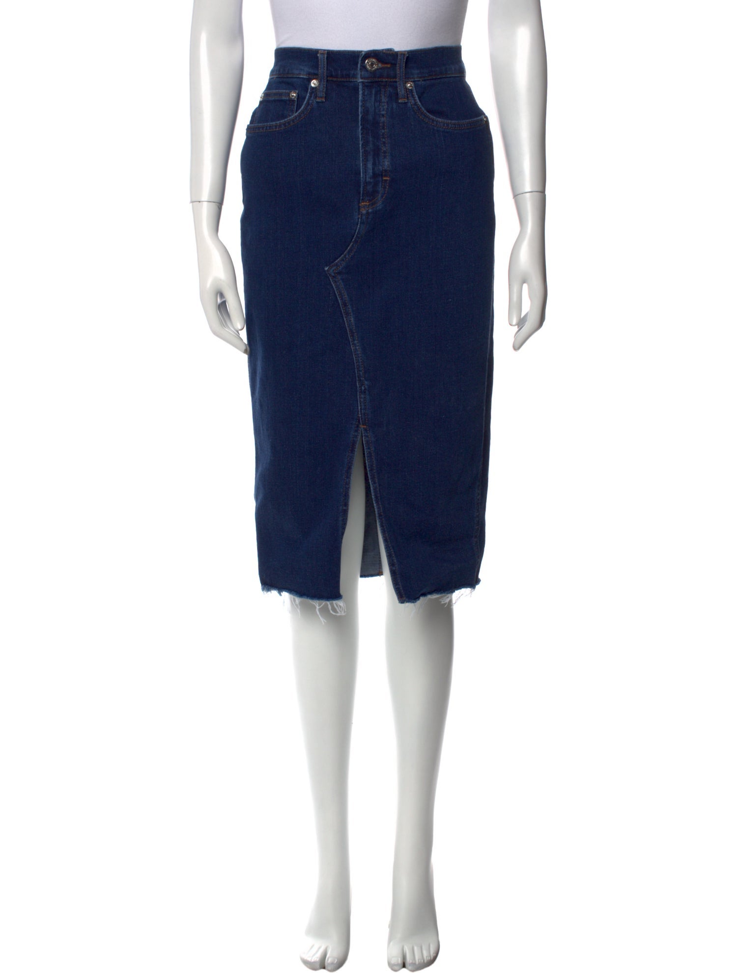 Veronica Beard Raw-Edge Trim Knee-Length Skirt