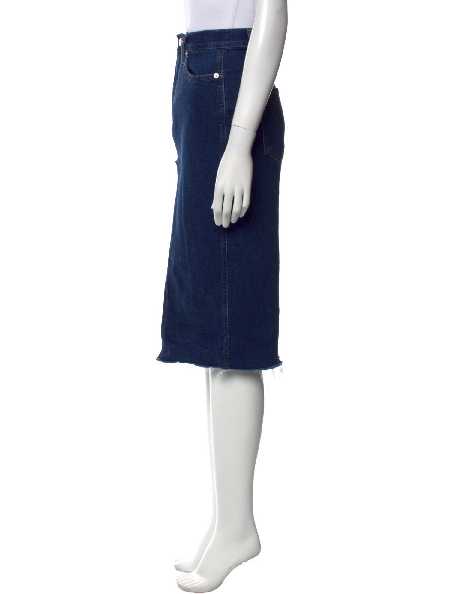 Veronica Beard Raw-Edge Trim Knee-Length Skirt