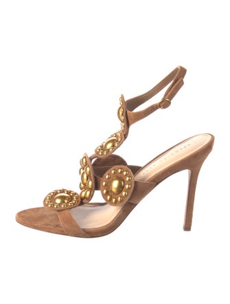 Veronica Beard Suede Studded Accents Sandals