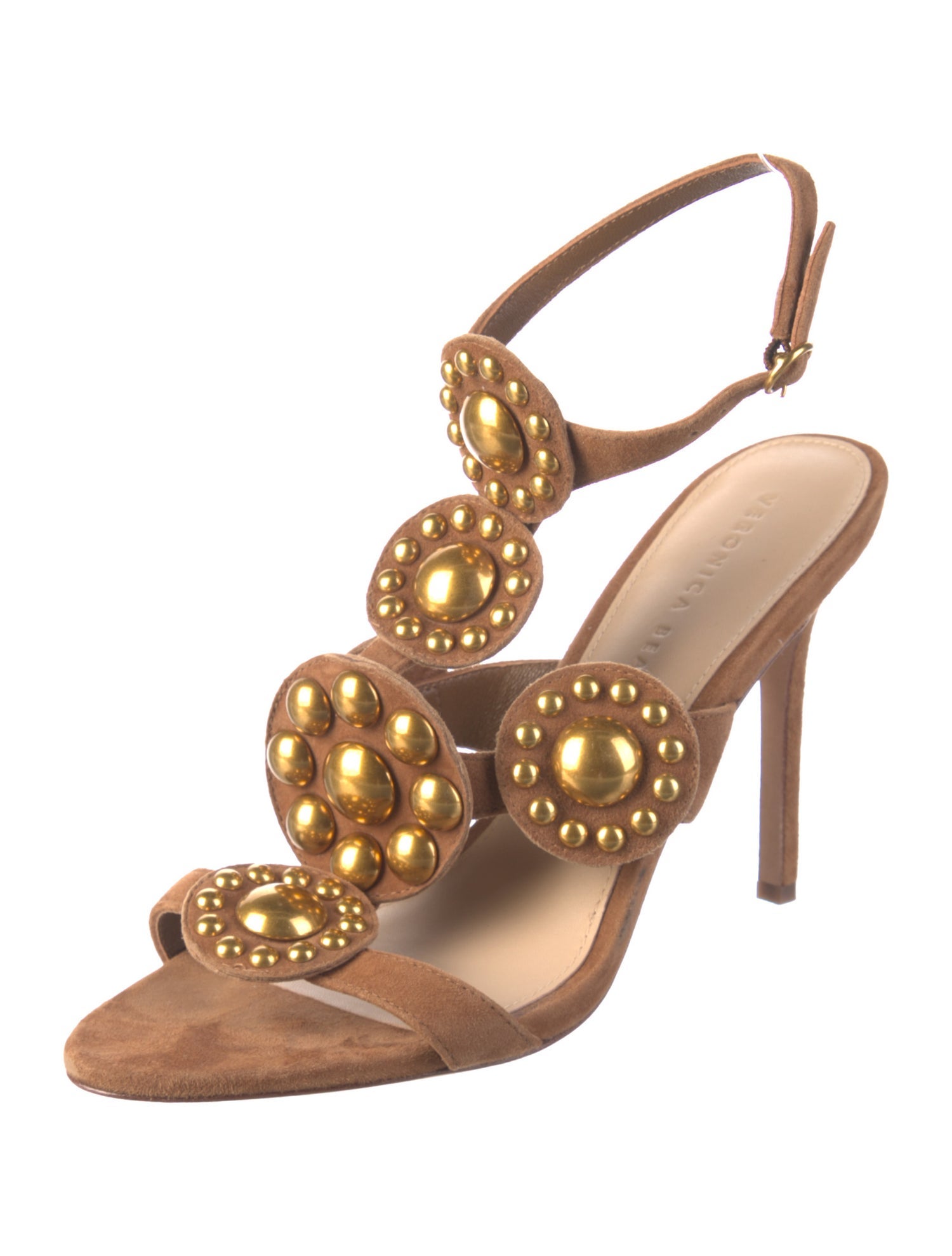 Veronica Beard Suede Studded Accents Sandals