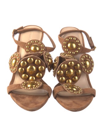 Veronica Beard Suede Studded Accents Sandals