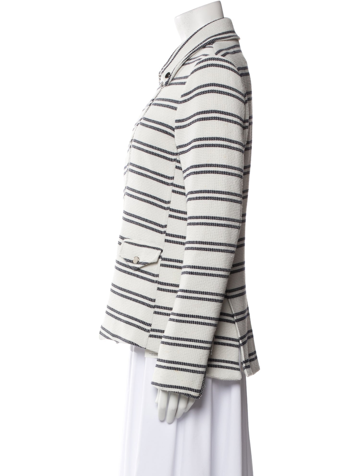 Veronica Beard Striped Biker Jacket