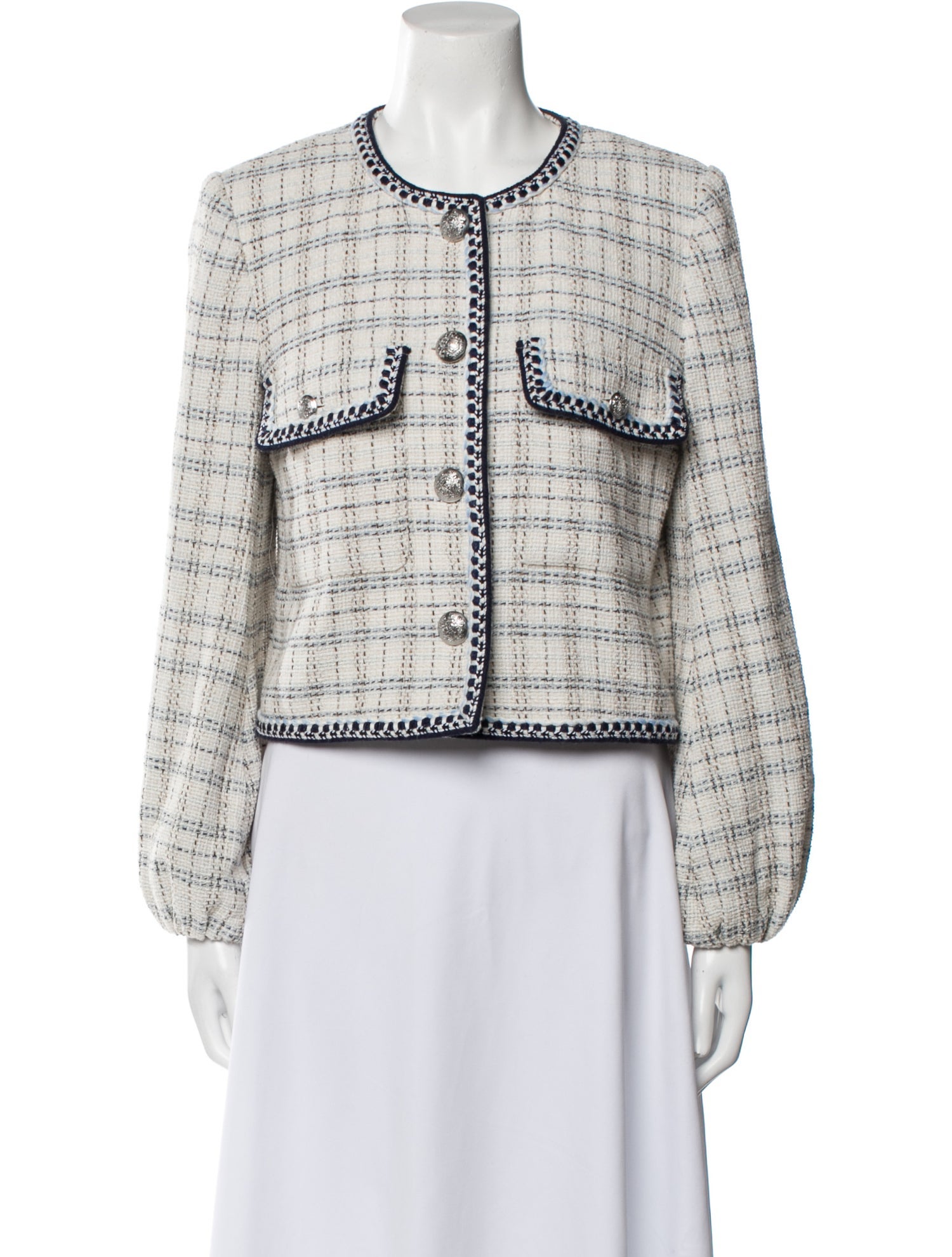 Veronica Beard Tweed Pattern Evening Jacket