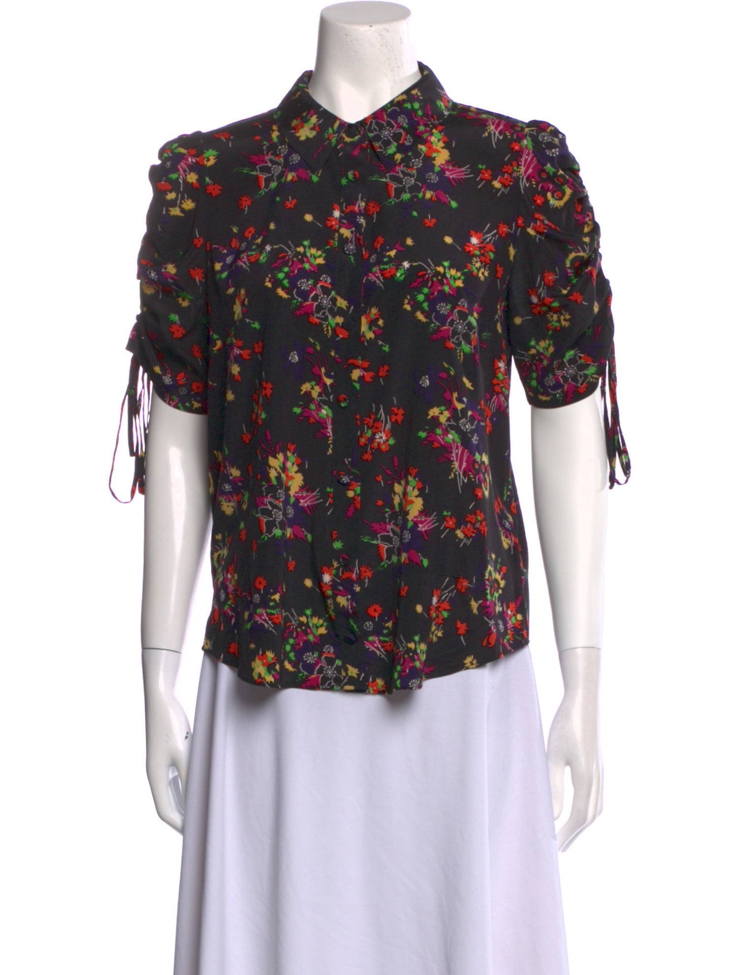 Veronica Beard Silk Floral Print Blouse