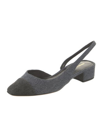 Veronica Beard Denim Printed Slingback Pumps