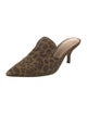 Veronica Beard Suede Animal Print Mules