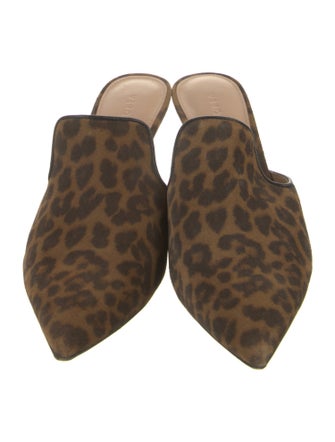 Veronica Beard Suede Animal Print Mules