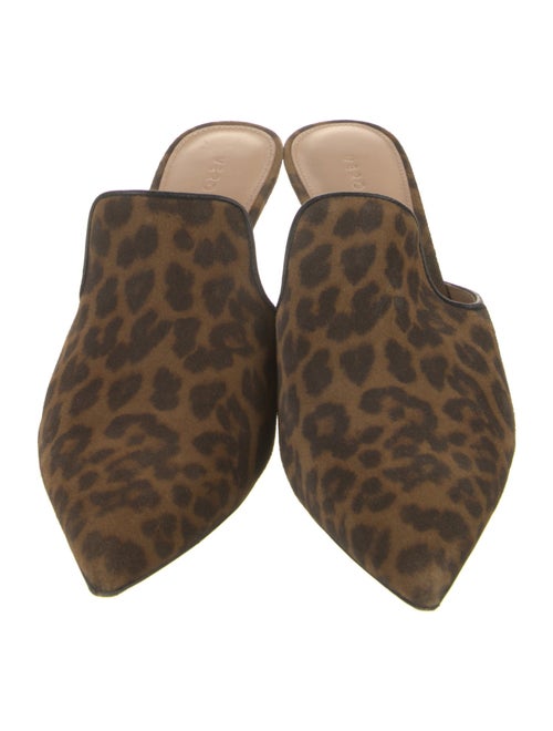 Veronica Beard Suede Animal Print Mules