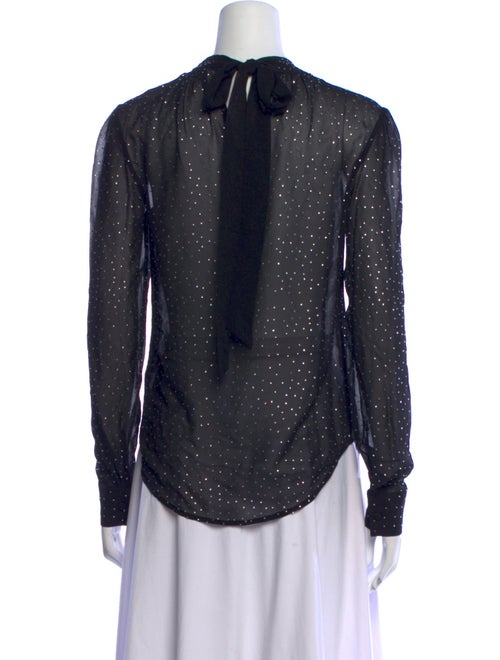 Veronica Beard Silk Mock Neck Button-Up Top