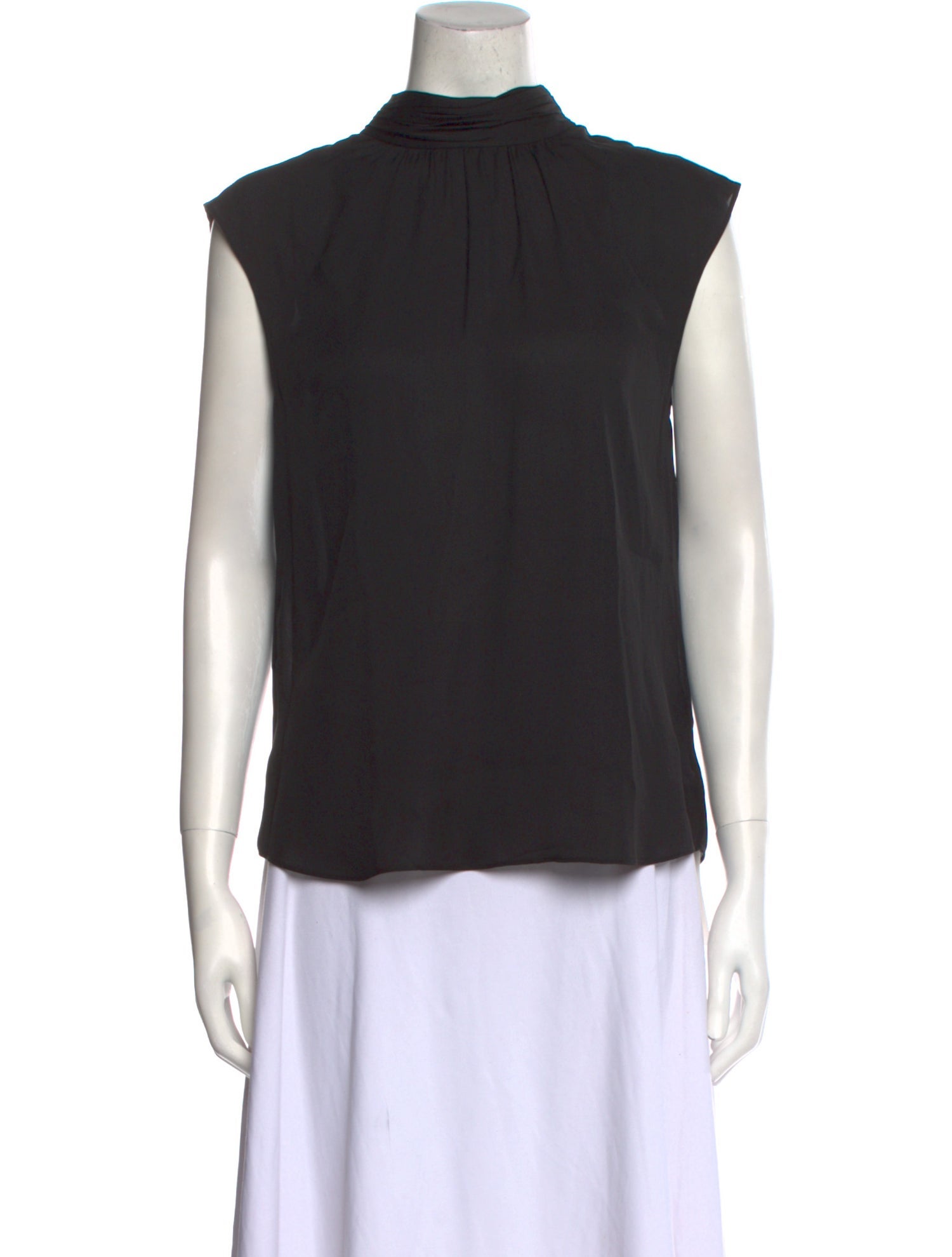 Veronica Beard Silk Mock Neck Top