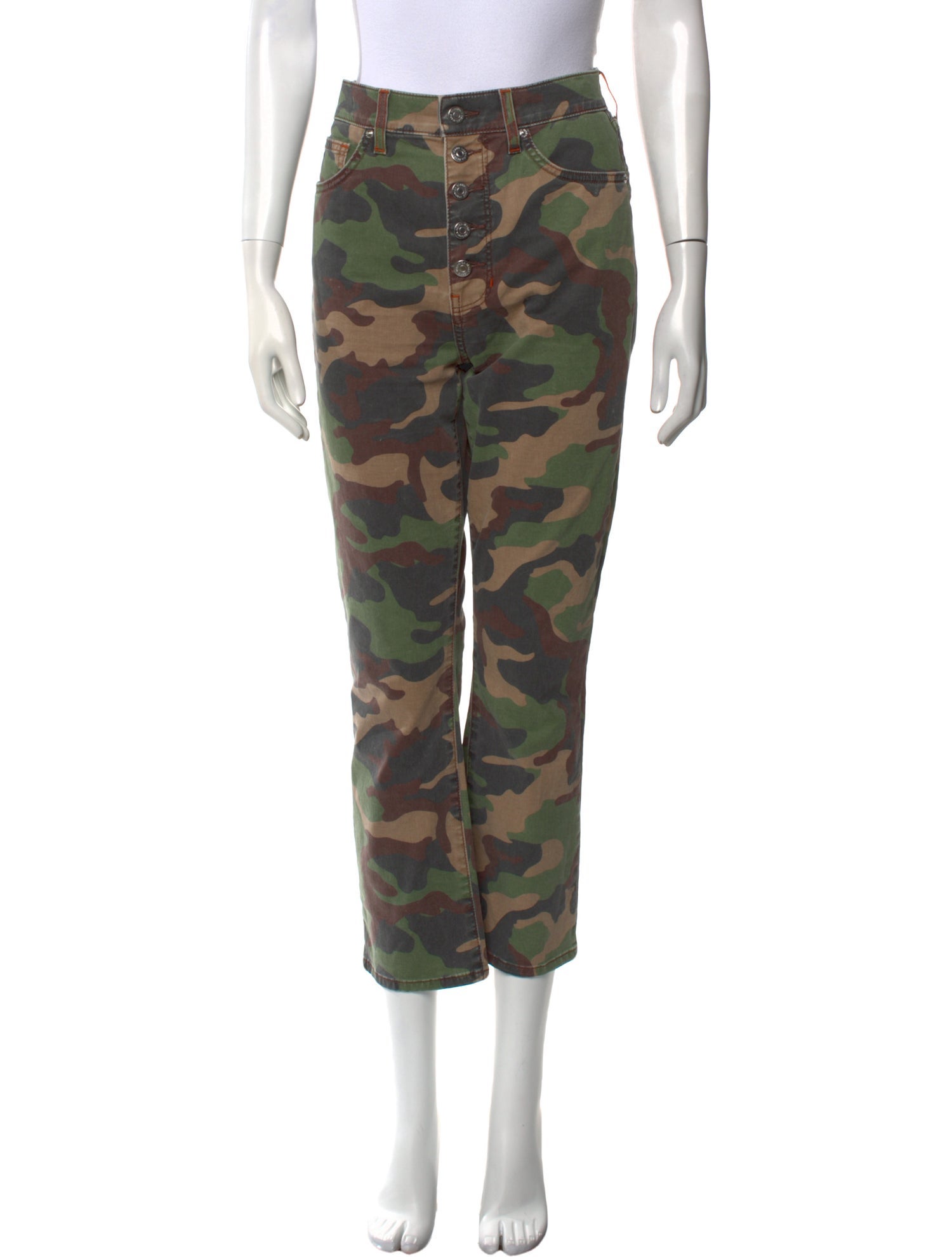 Veronica Beard Camouflage Print Straight Leg Pants