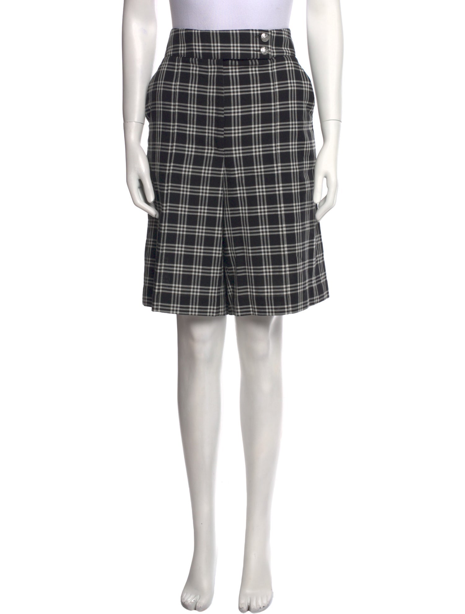 Veronica Beard Plaid Print Knee-Length Shorts
