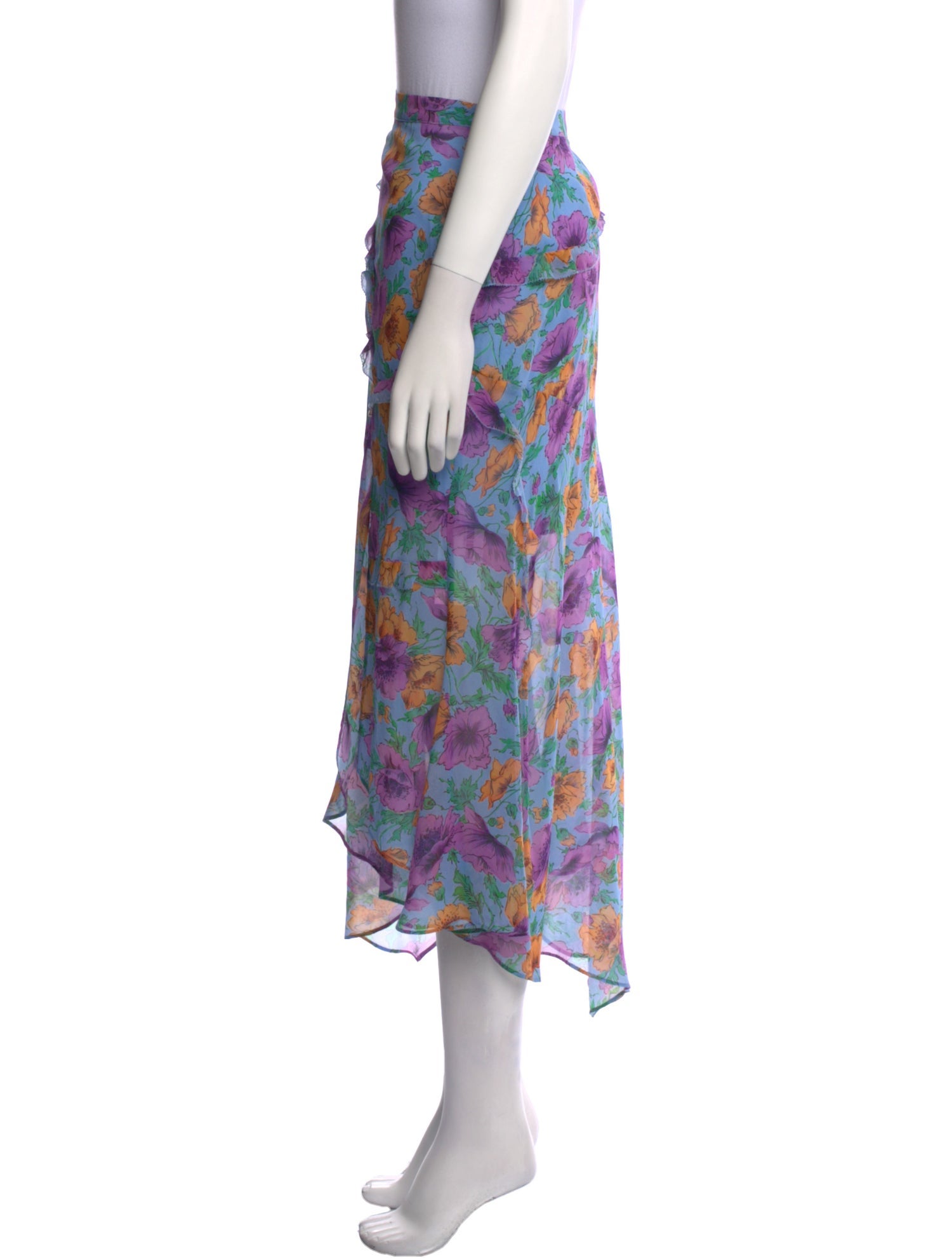 Veronica Beard Silk Midi Length Skirt