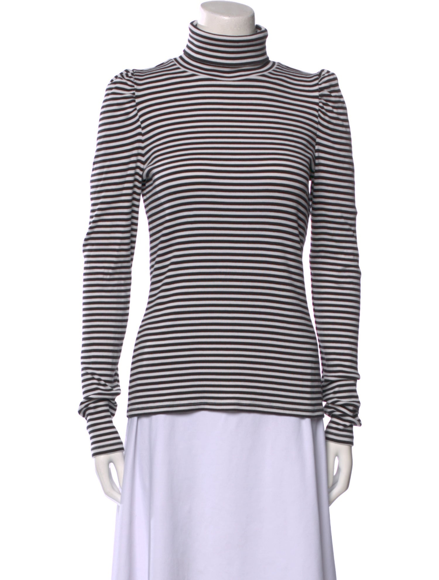 Veronica Beard Striped Turtleneck Top