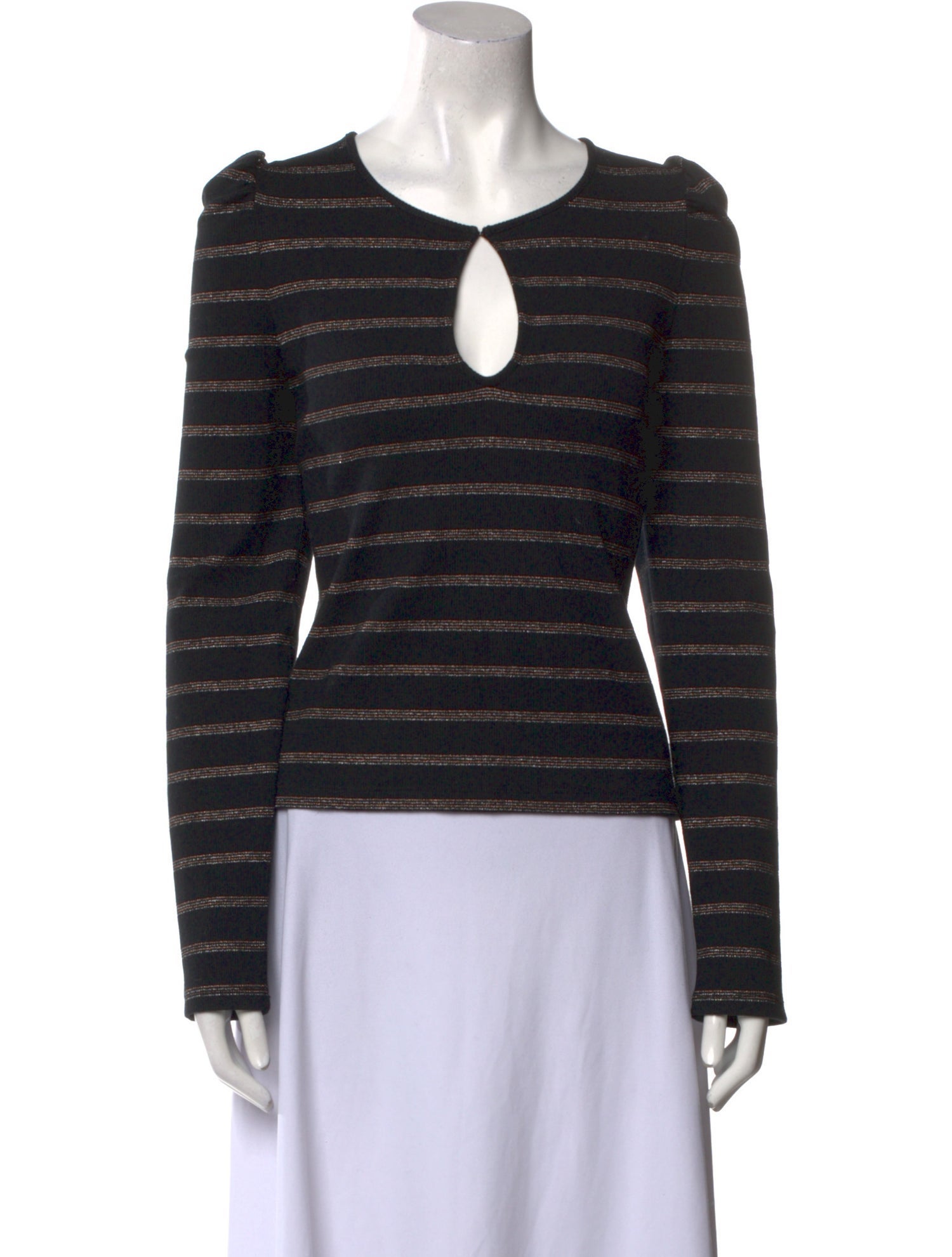 Veronica Beard Striped Crew Neck Top