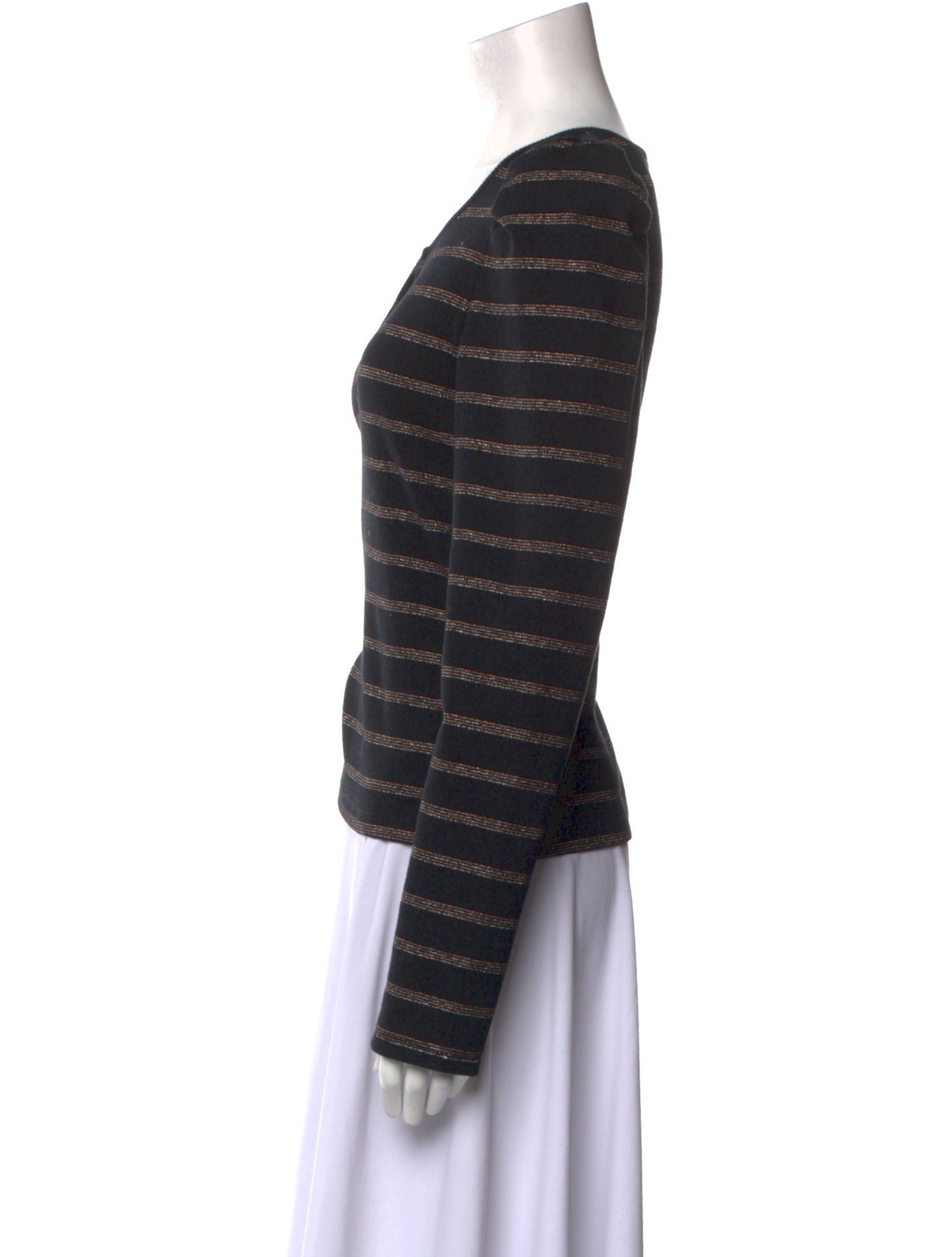 Veronica Beard Striped Crew Neck Top