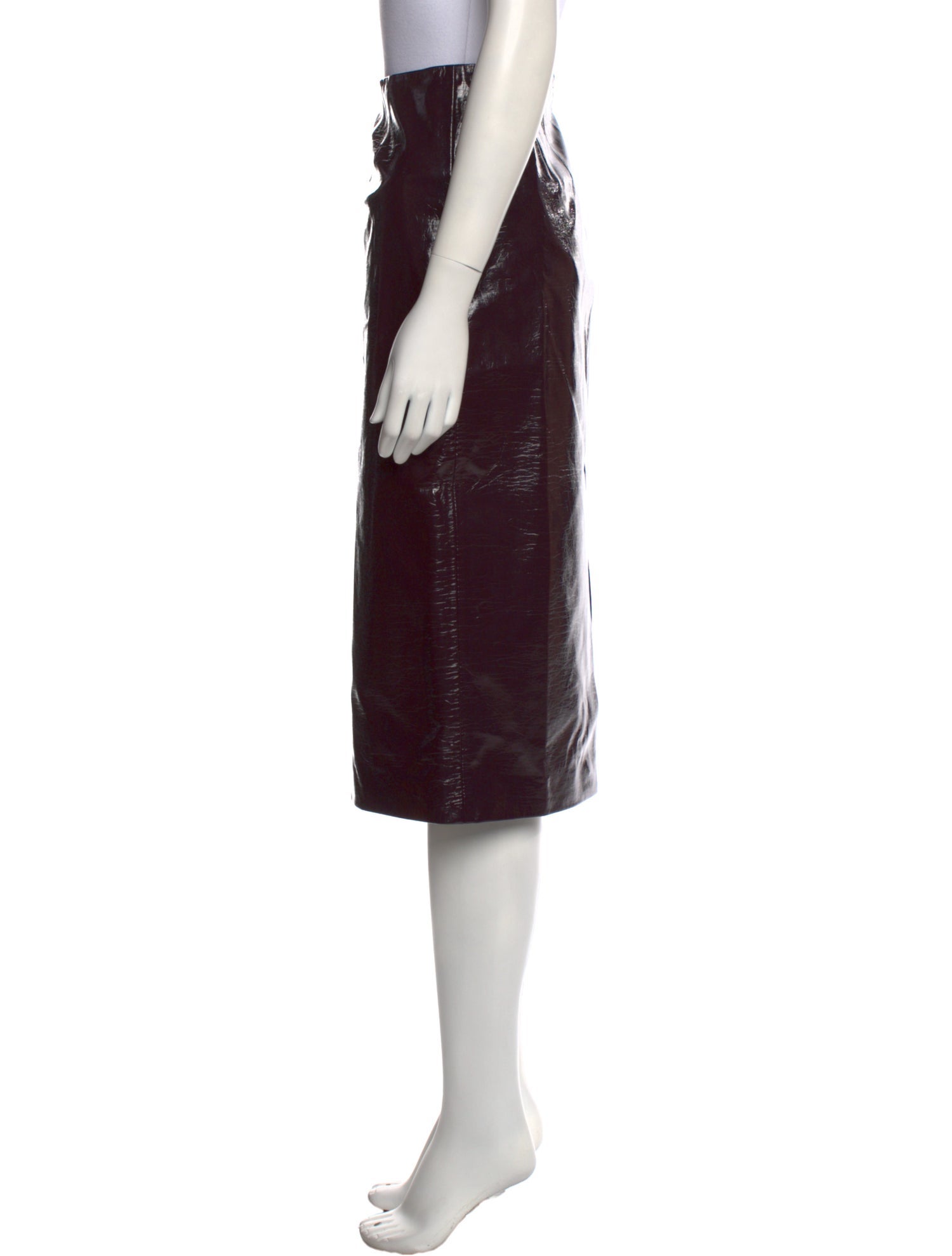 Veronica Beard Faux Leather Knee-Length Skirt