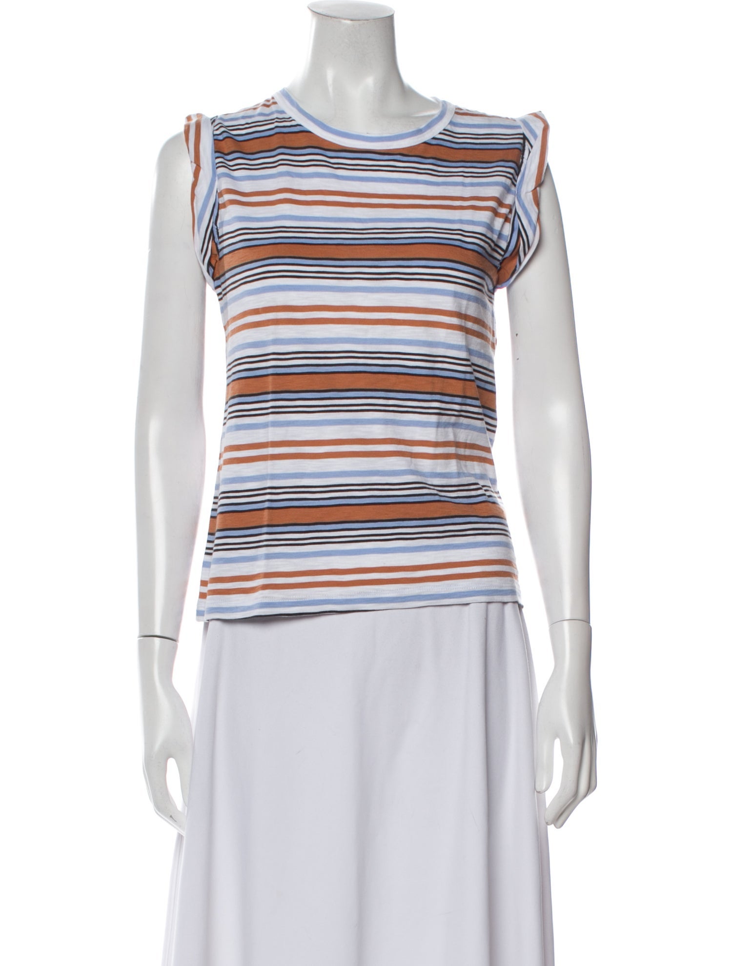 Veronica Beard Striped Crew Neck Top