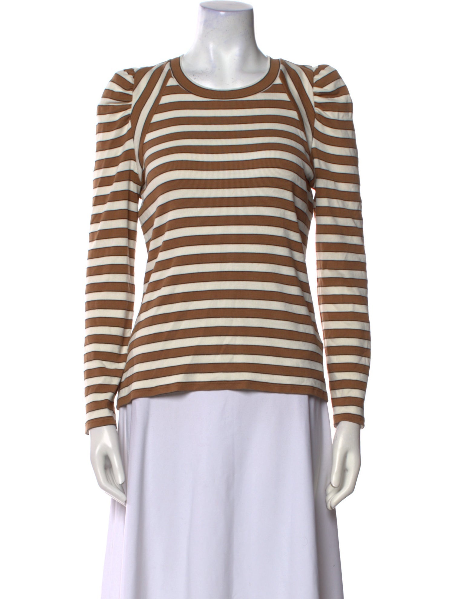 Veronica Beard Striped Crew Neck Top