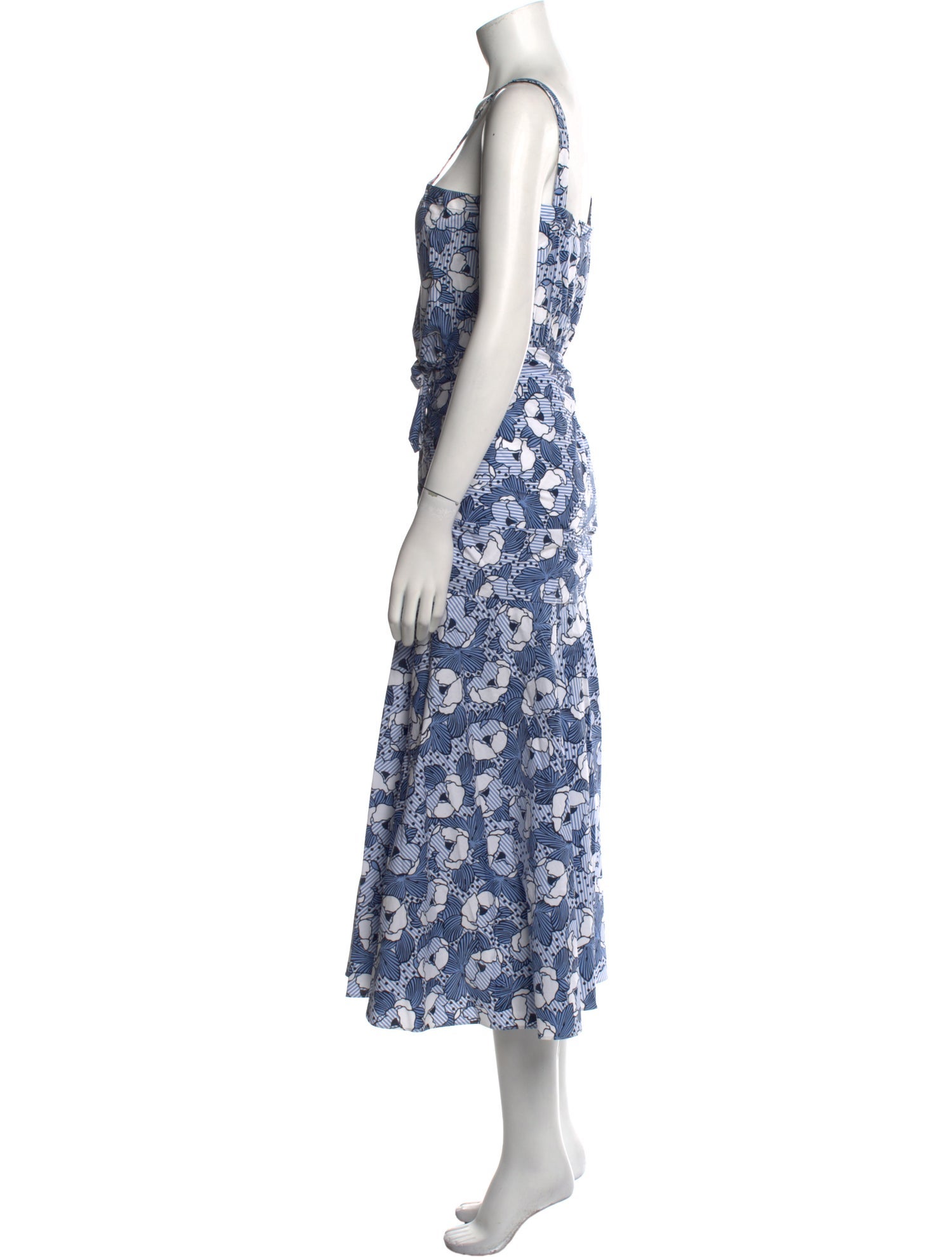 Veronica Beard Floral Print Long Dress