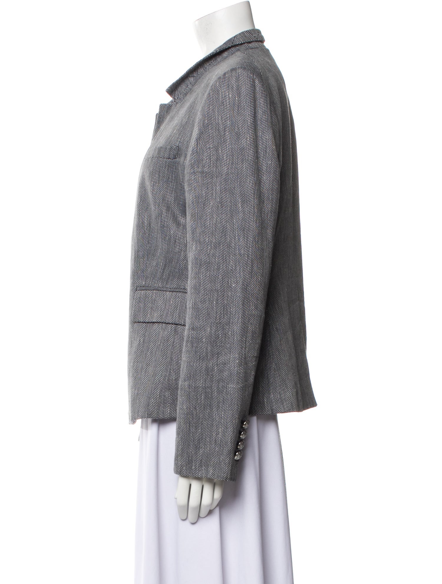 Veronica Beard Linen Tweed Pattern Blazer
