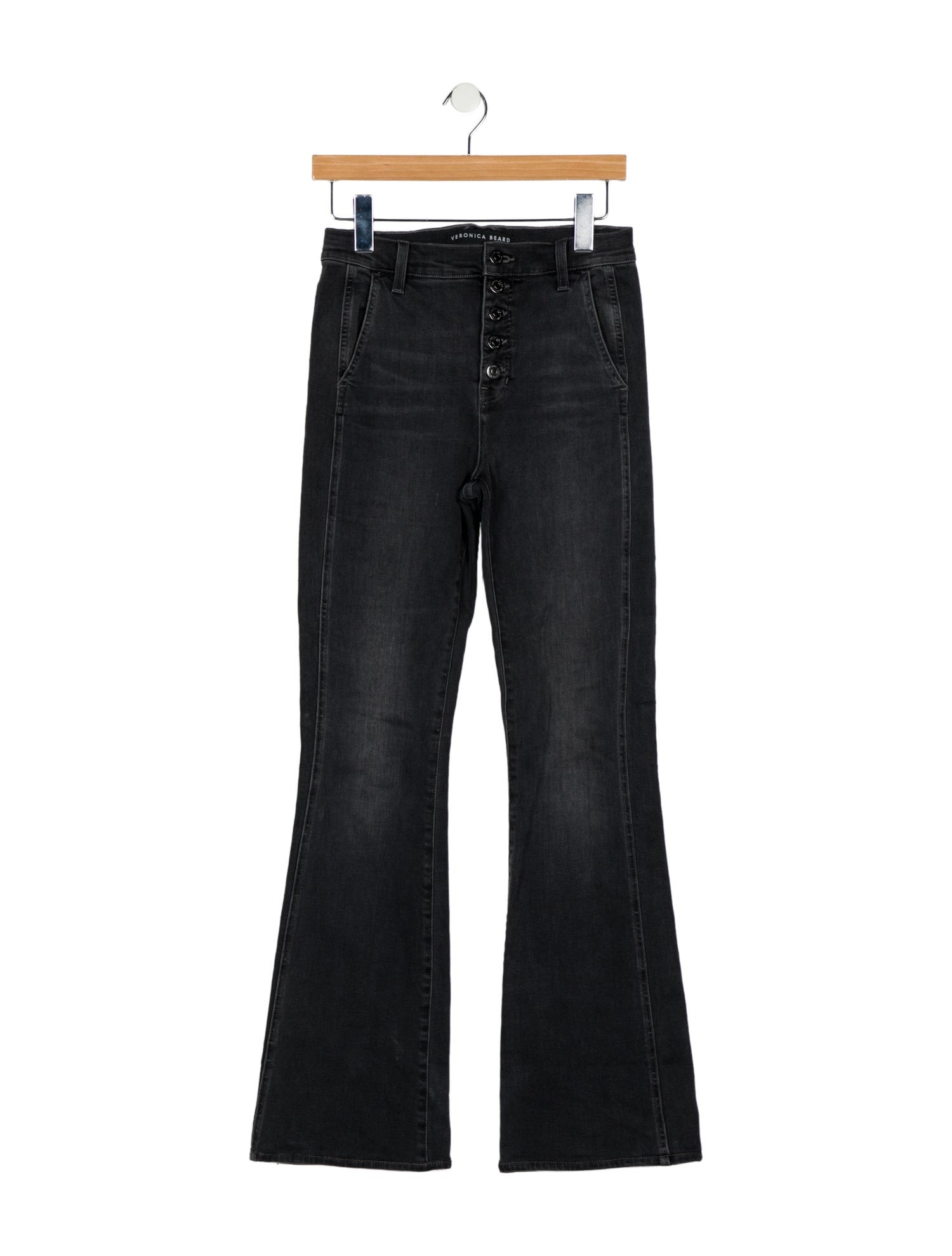 Veronica Beard Mid-Rise Wide Leg Jeans
