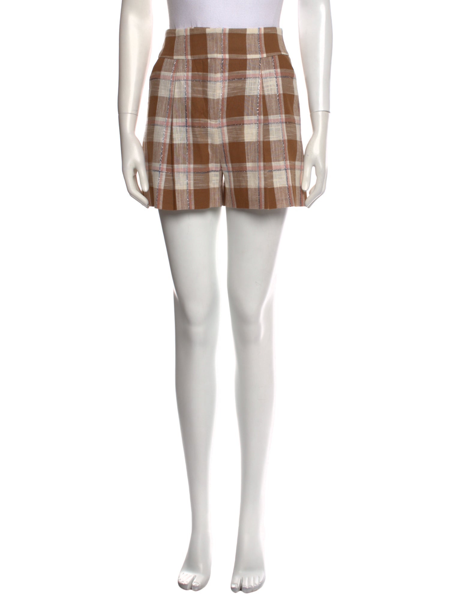 Veronica Beard Plaid Print Mini Shorts w/ Tags