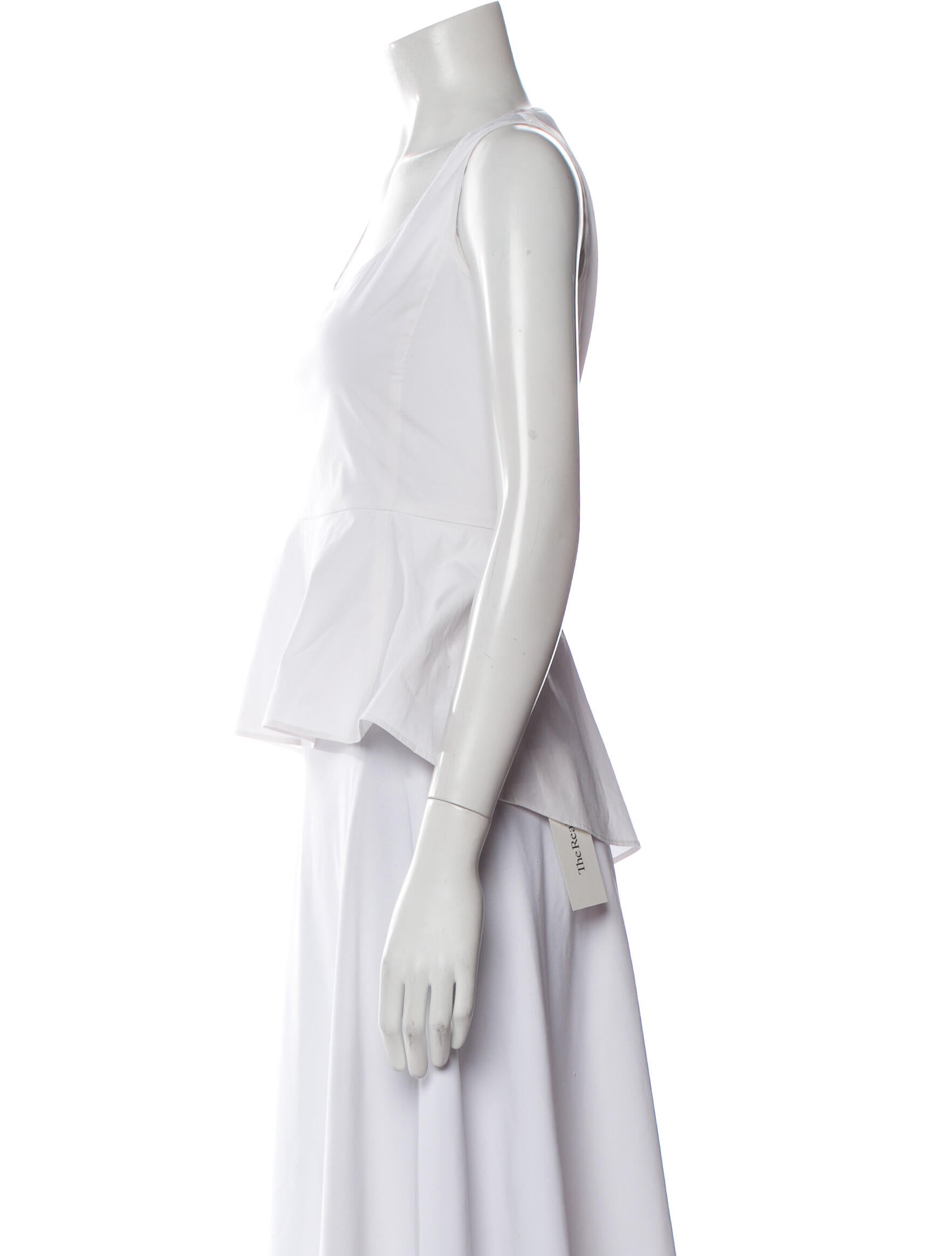 Veronica Beard Square Neckline Sleeveless Crop Top