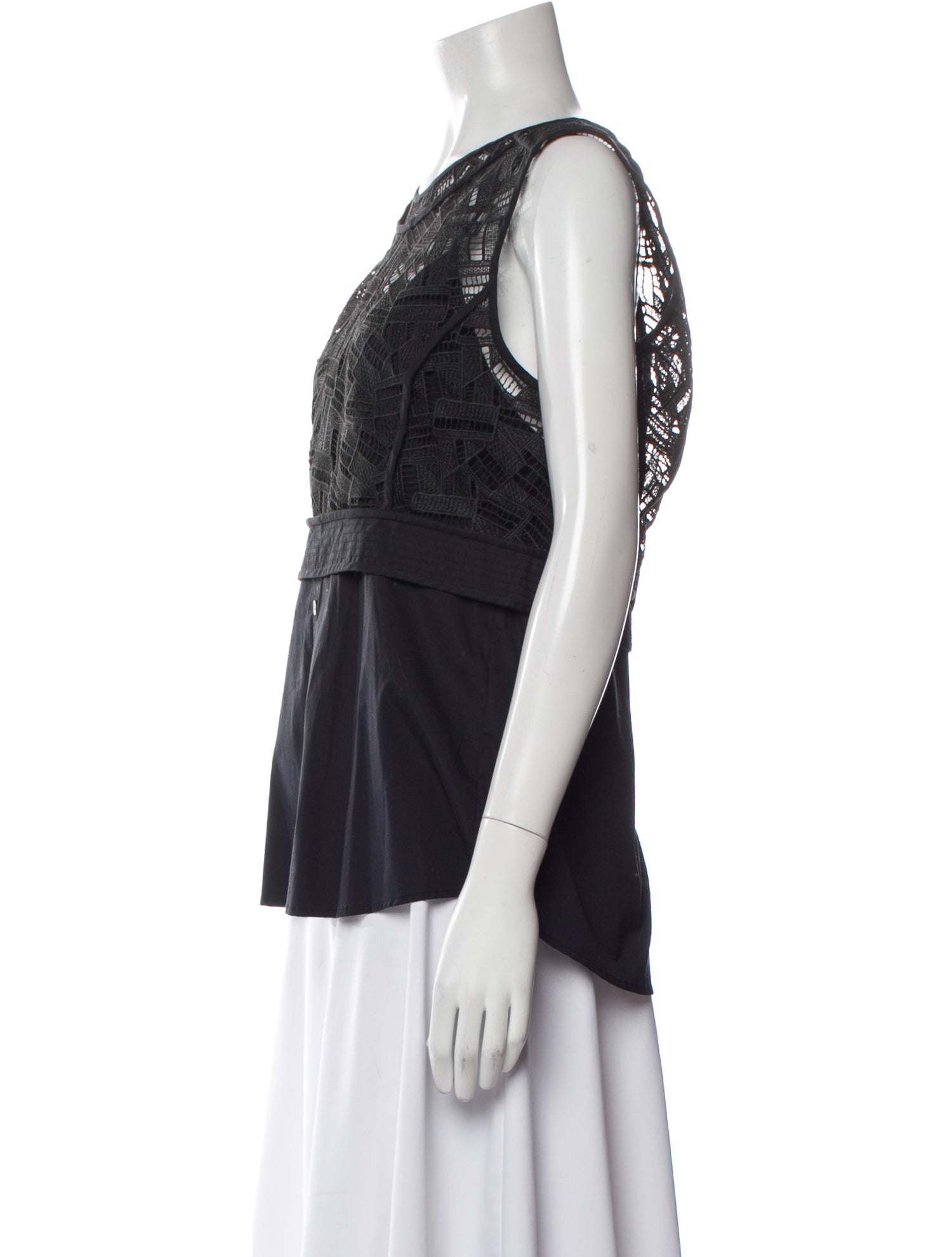 Veronica Beard Bateau Neckline Sleeveless Top