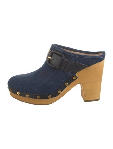 Veronica Beard Pumps Denim Studded Accents Mules 8.5