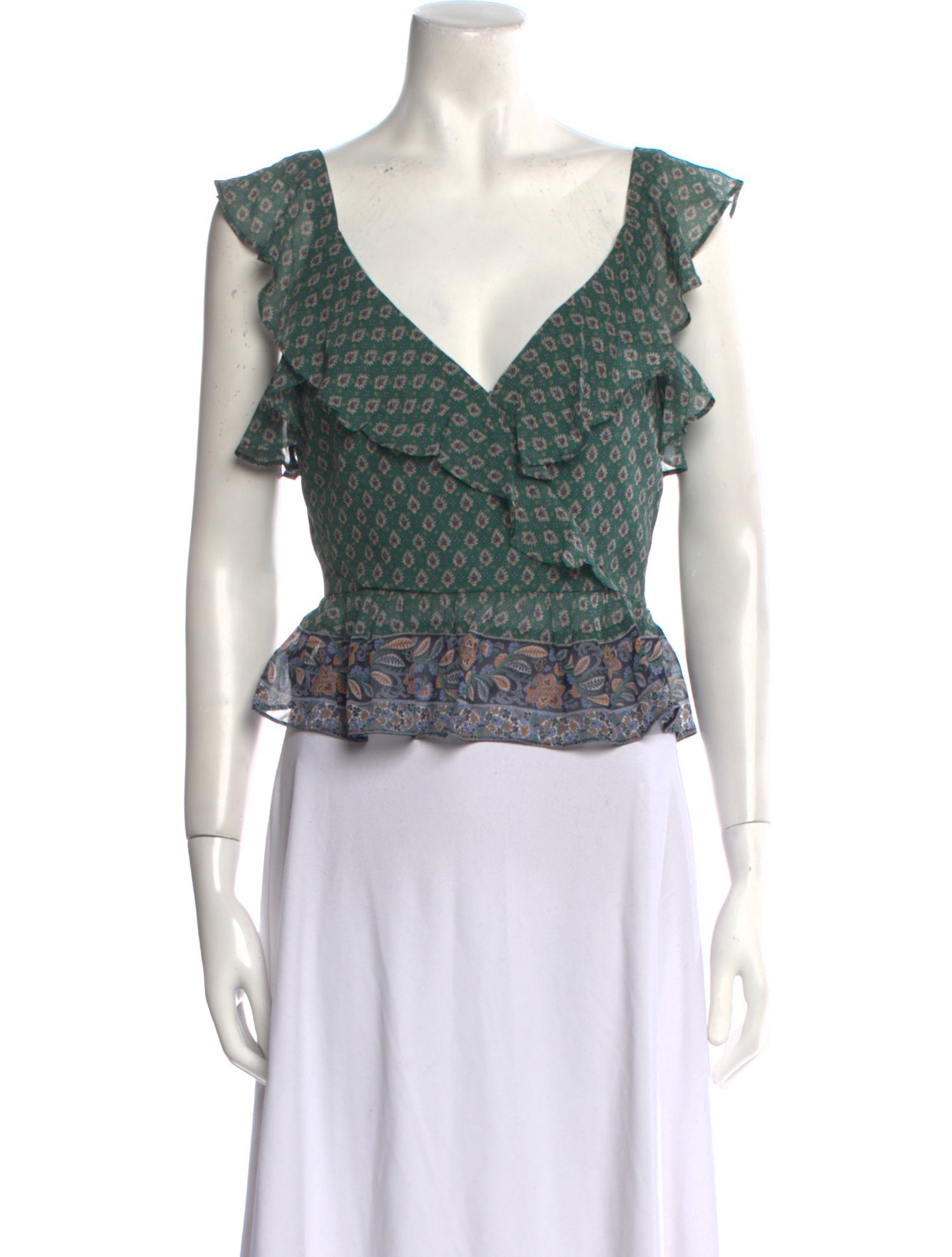 Veronica Beard Silk Printed Crop Top