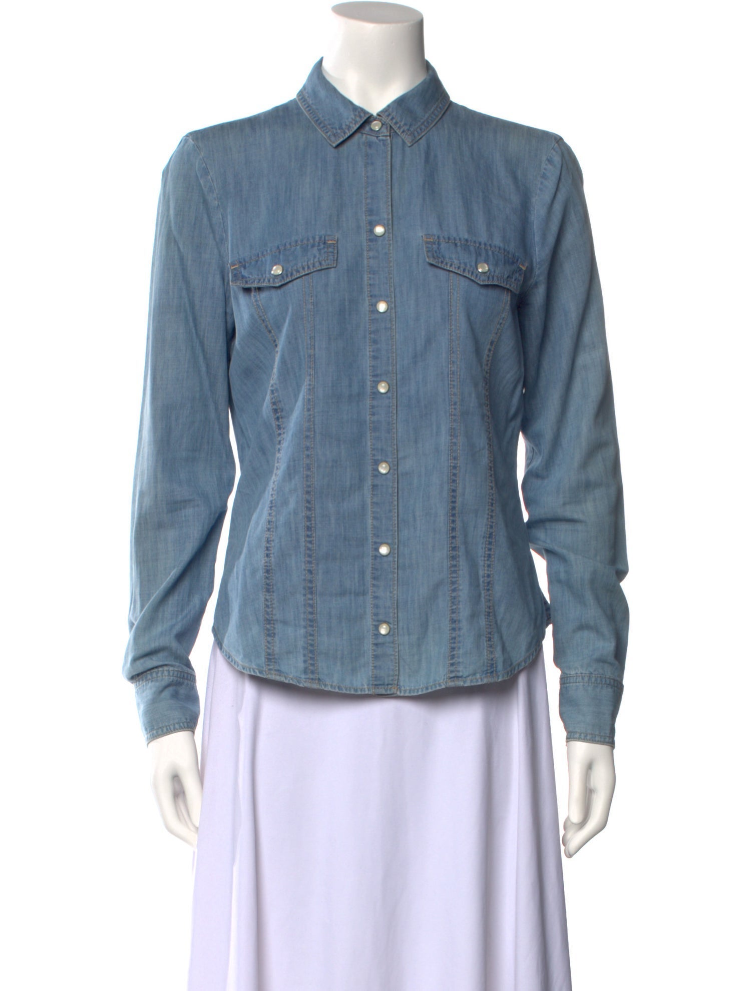 Veronica Beard Long Sleeve Button-Up Top