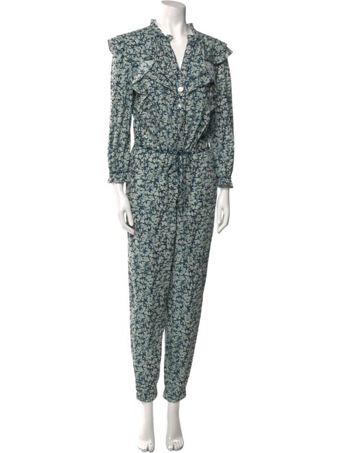 Veronica Beard Printed V-Neck Jumpsuit