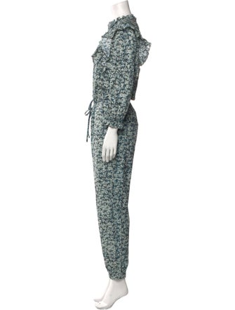 Veronica Beard Printed V-Neck Jumpsuit