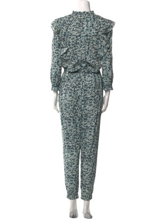 Veronica Beard Printed V-Neck Jumpsuit