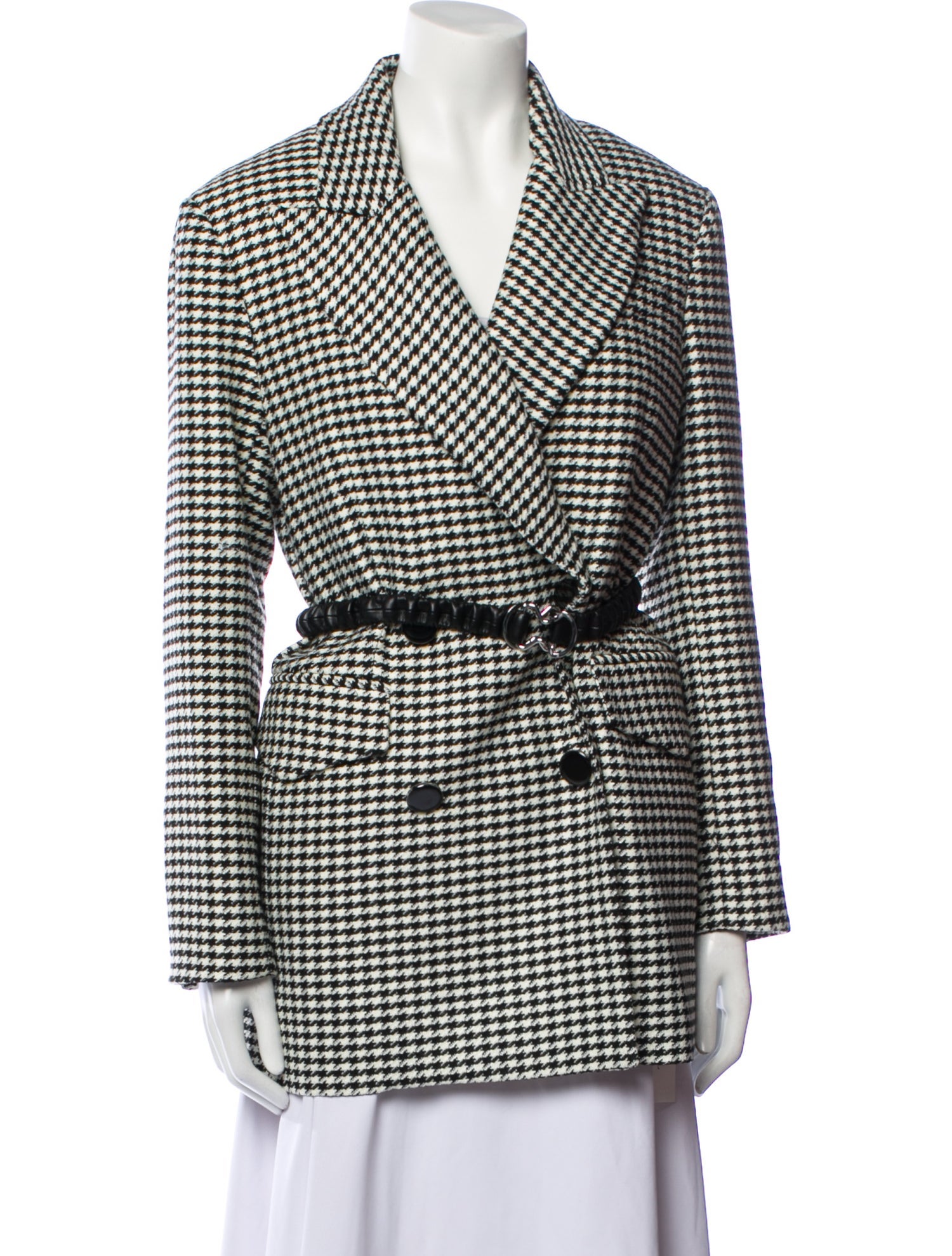 Veronica Beard Houndstooth Print Coat
