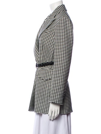 Veronica Beard Houndstooth Print Coat