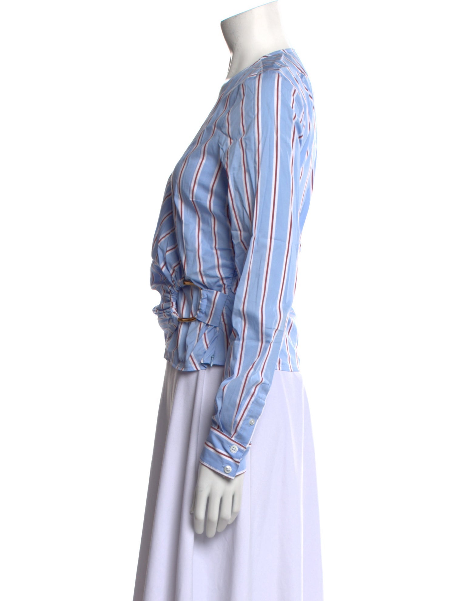 Veronica Beard Striped V-Neck Blouse