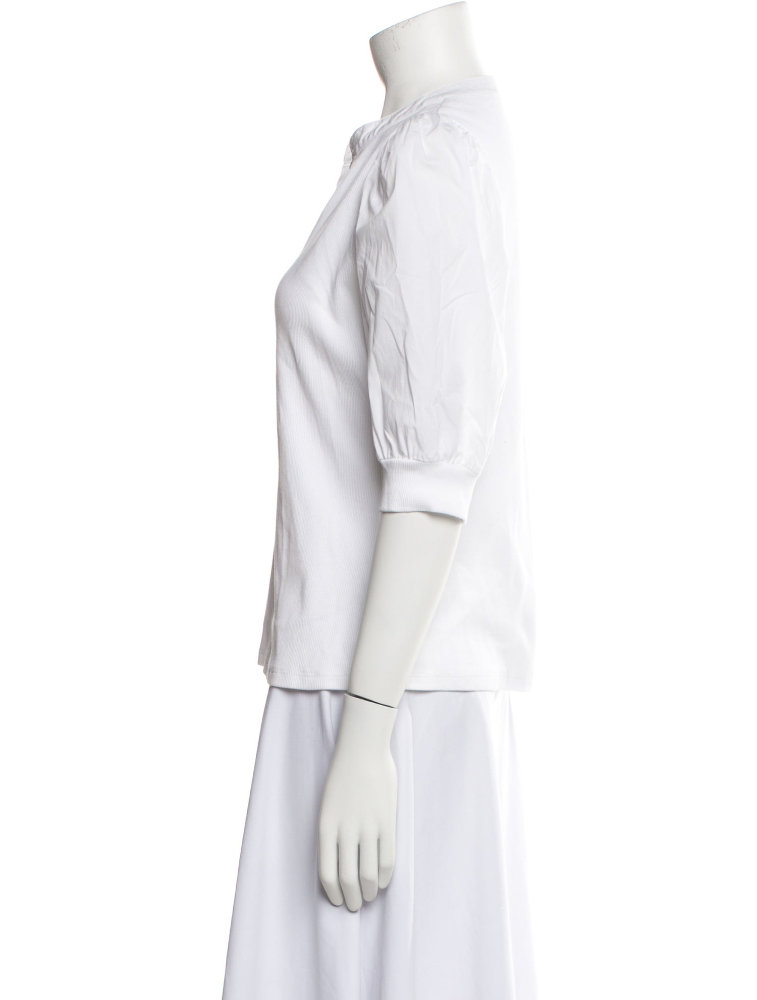 Veronica Beard V-Neck Three-Quarter Sleeve Polo