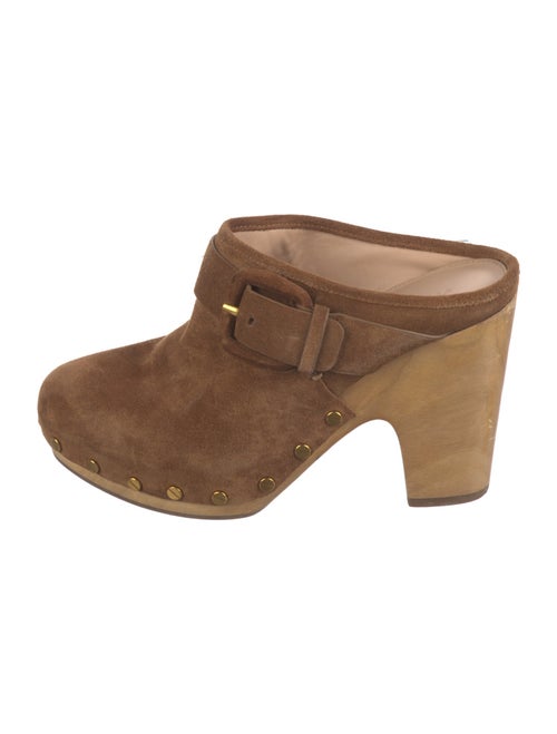 Veronica Beard Suede Studded Accents Mules