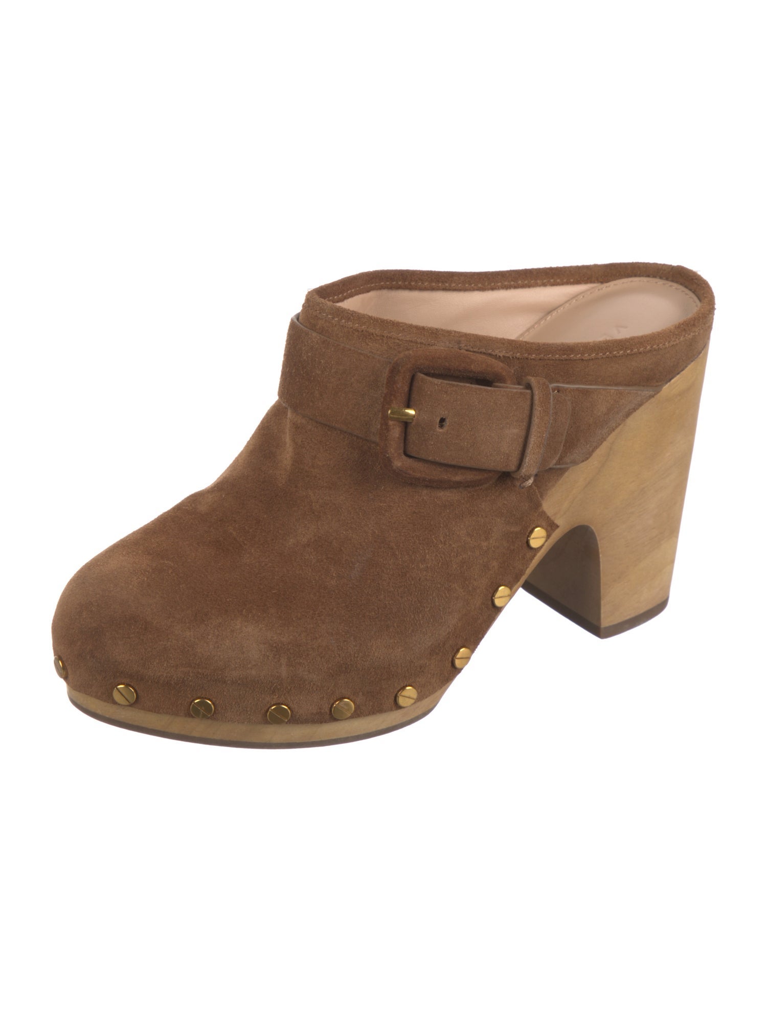 Veronica Beard Suede Studded Accents Mules