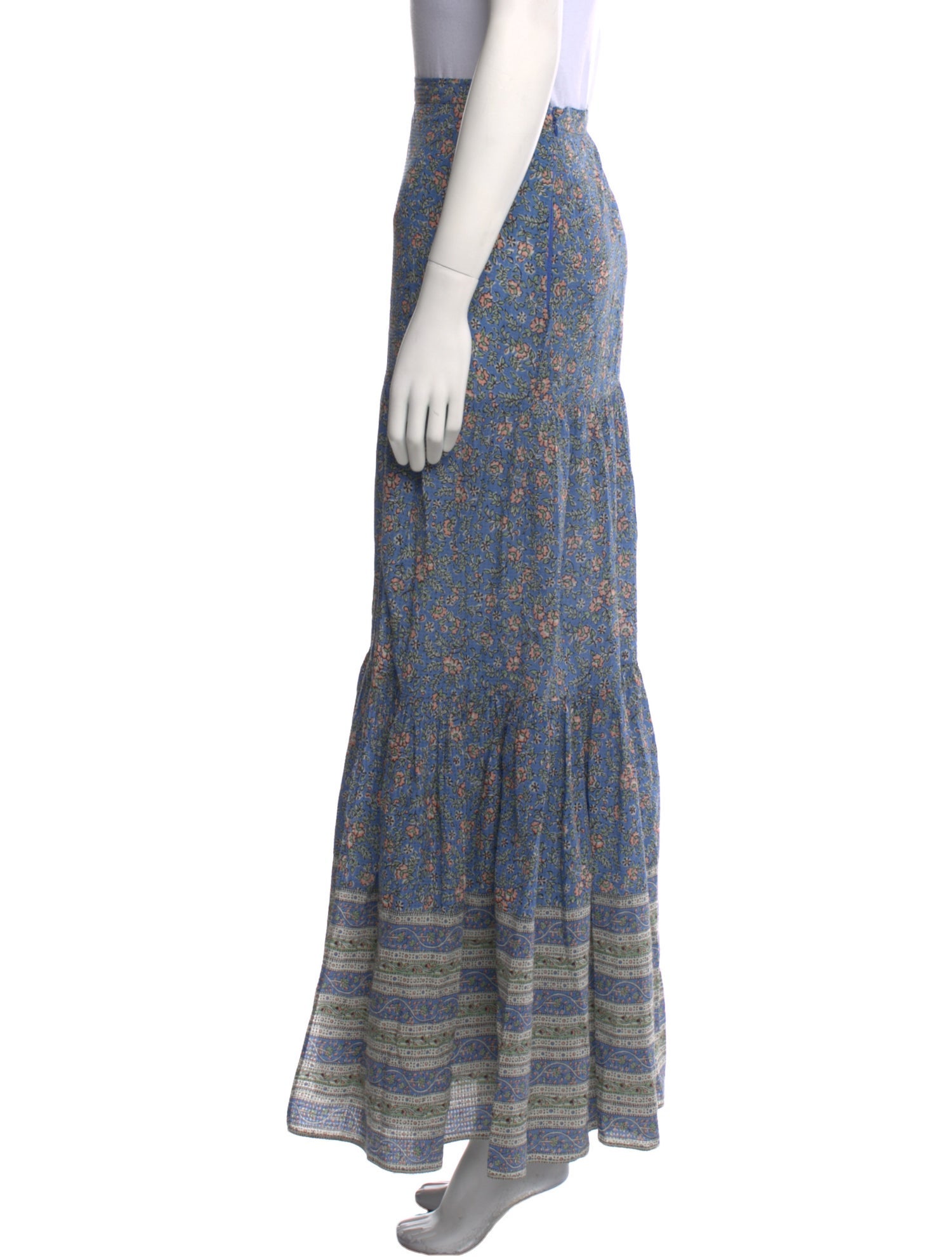 Veronica Beard Floral Print Long Skirt