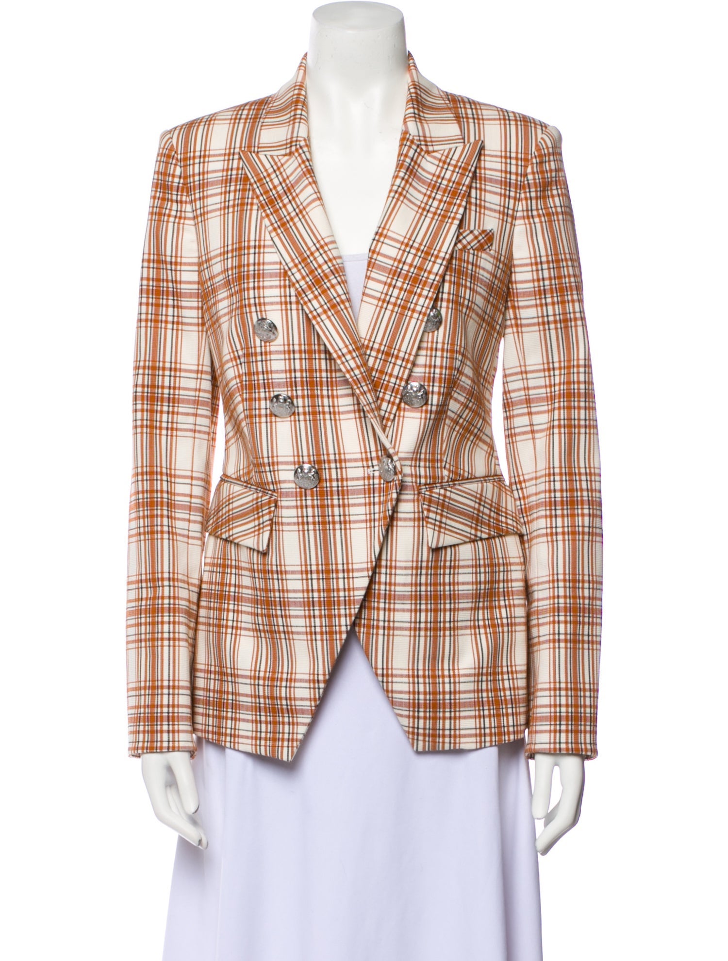 Veronica Beard Plaid Print Blazer