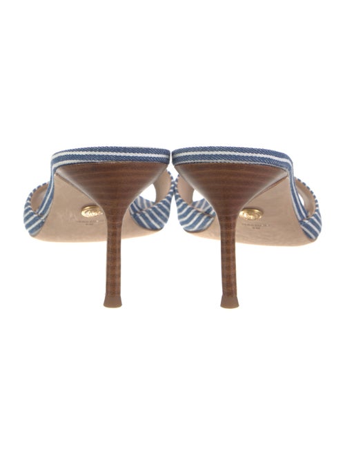 Veronica Beard Canvas Striped Slides